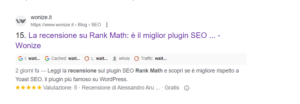 rich snippet risultato SERP